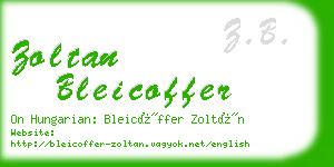 zoltan bleicoffer business card